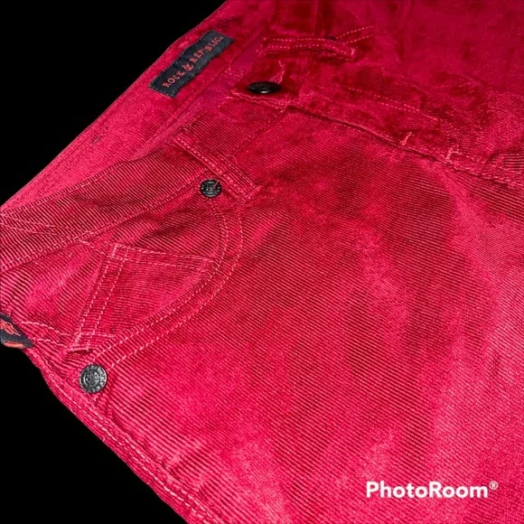 Rock & Republic Poison Apple Red Berlin Skinny Corduroy Pants Size 6 - Picture 9 of 16